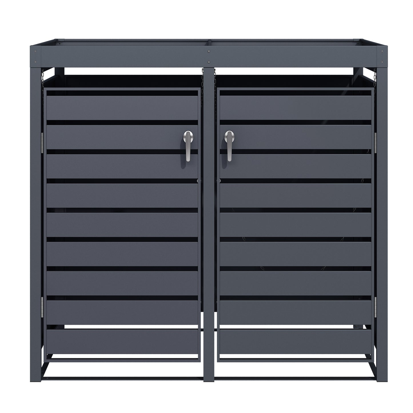 Mülltonnenboxen für 120l oder 240l als Set, anthrazit aus Metall, mit Pflanzwanne