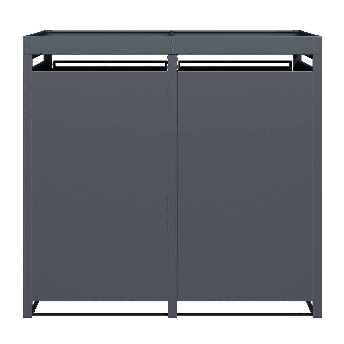 Mülltonnenboxen für 120l oder 240l als Set, anthrazit aus Metall, mit Pflanzwanne