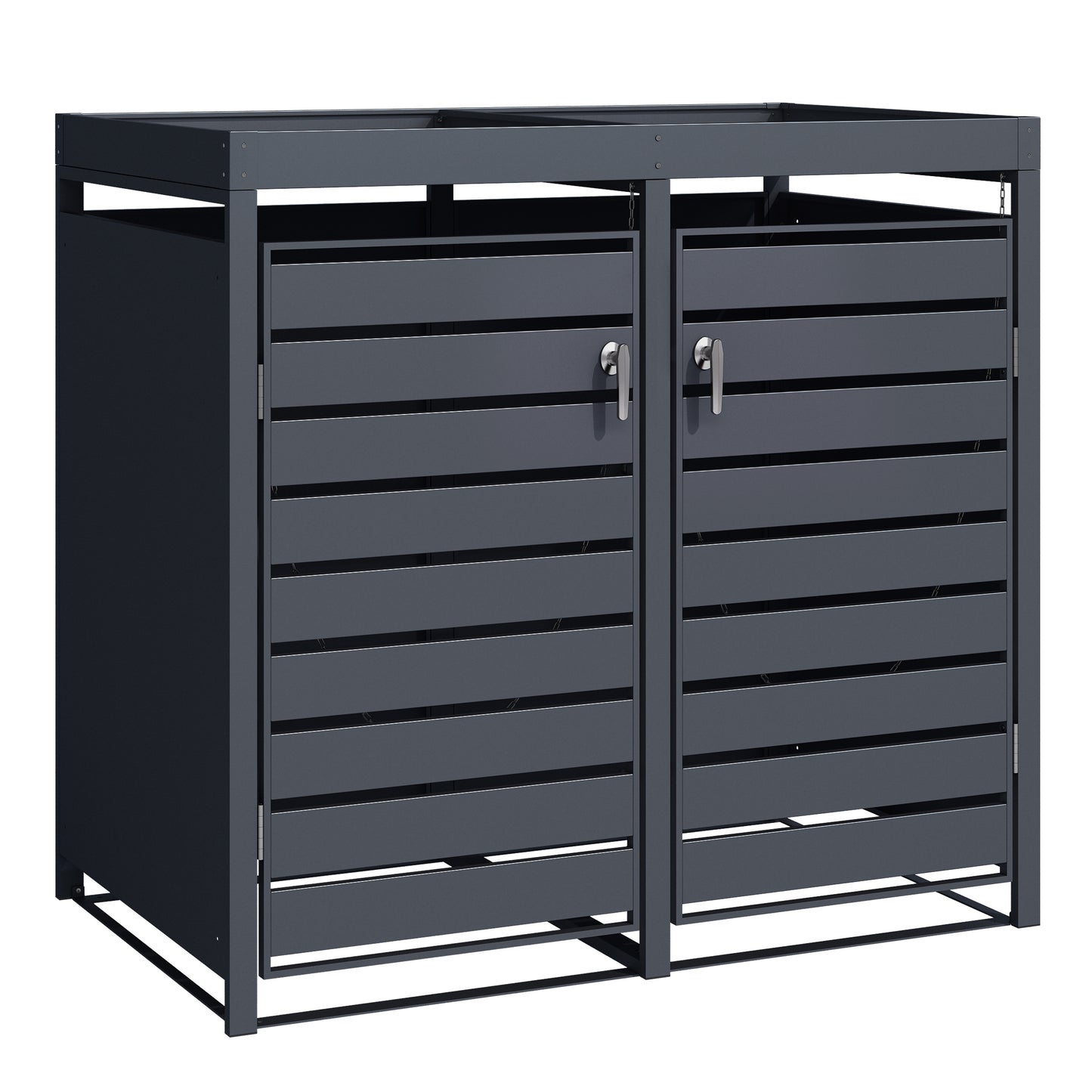 Mülltonnenboxen für 120l oder 240l als Set, anthrazit aus Metall, mit Pflanzwanne