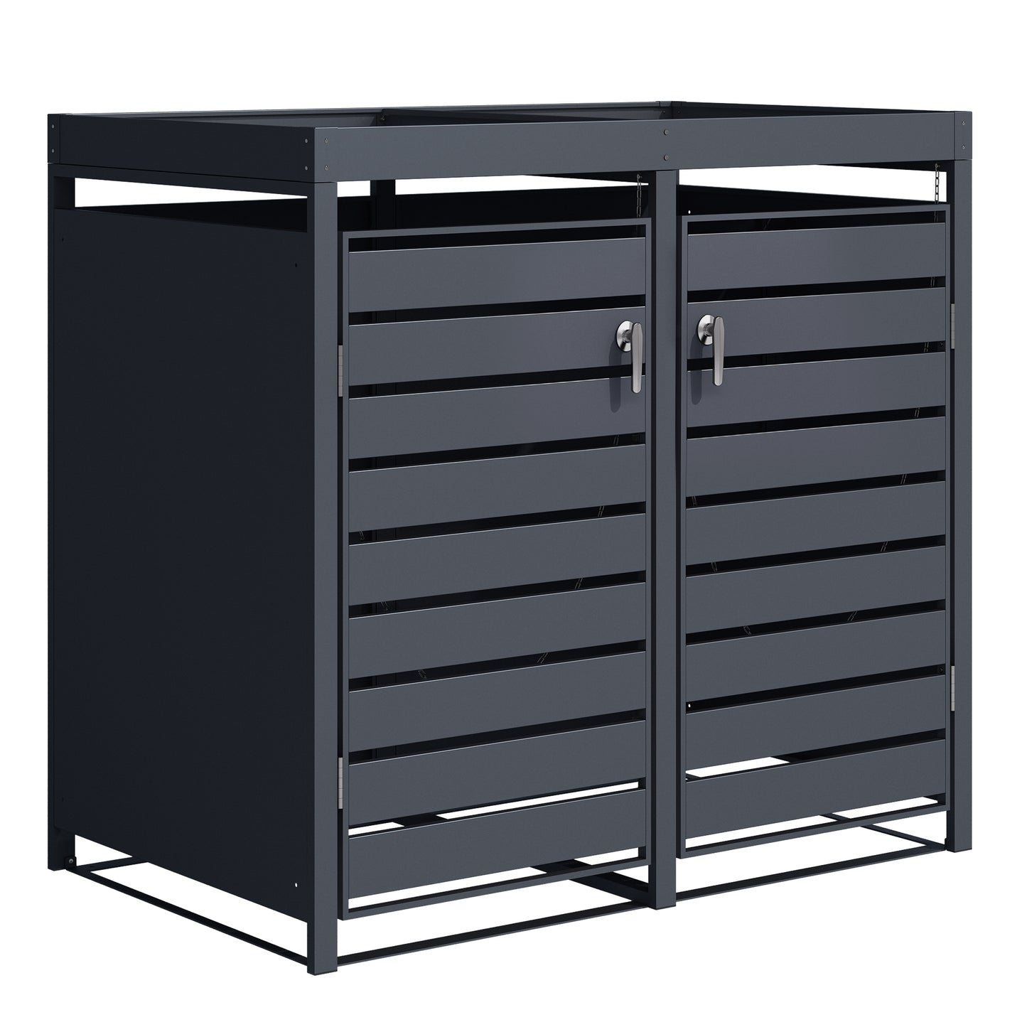 Mülltonnenboxen für 120l oder 240l als Set, anthrazit aus Metall, mit Pflanzwanne