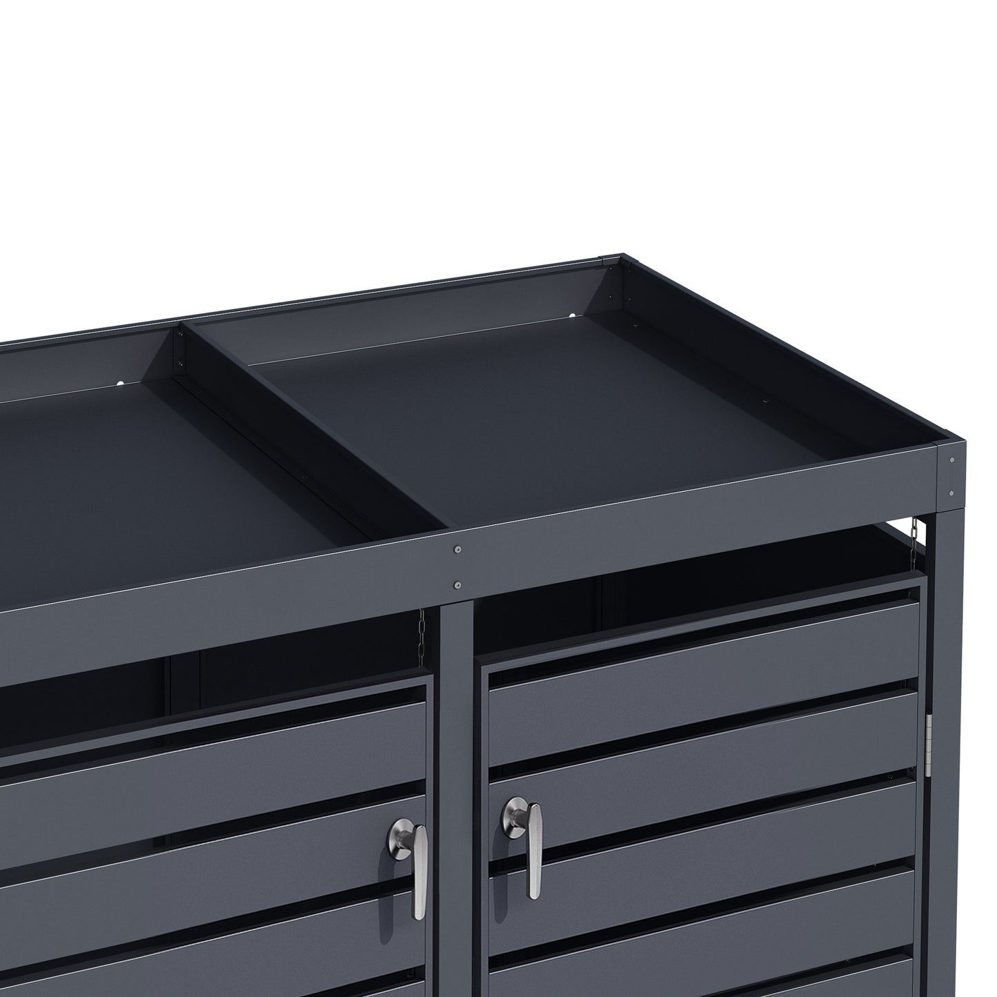 Mülltonnenboxen für 120l oder 240l als Set, anthrazit aus Metall, mit Pflanzwanne