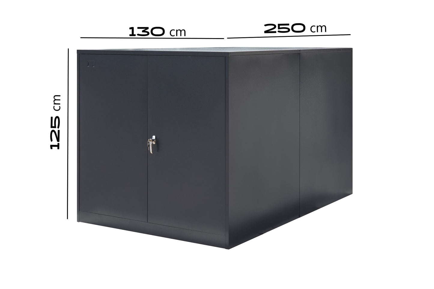 Fahrradgarage XL - Maße: H 125 x B 130 x T 250 cm