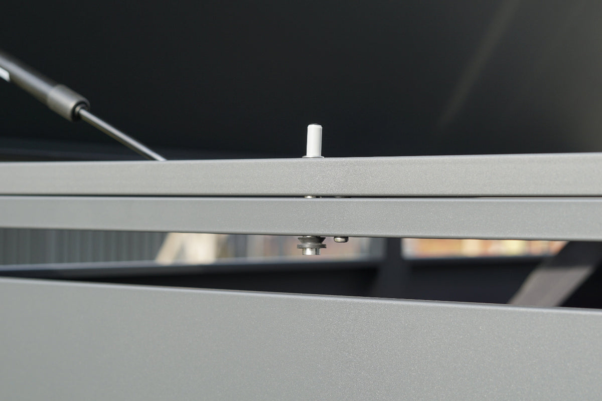 Mülltonnenbox Gasdruckdämpfer für sanftes Öffnen des Deckels und Softclose Dämpfer bei Mülltonnenboxen von Metallwaren Deutschland
