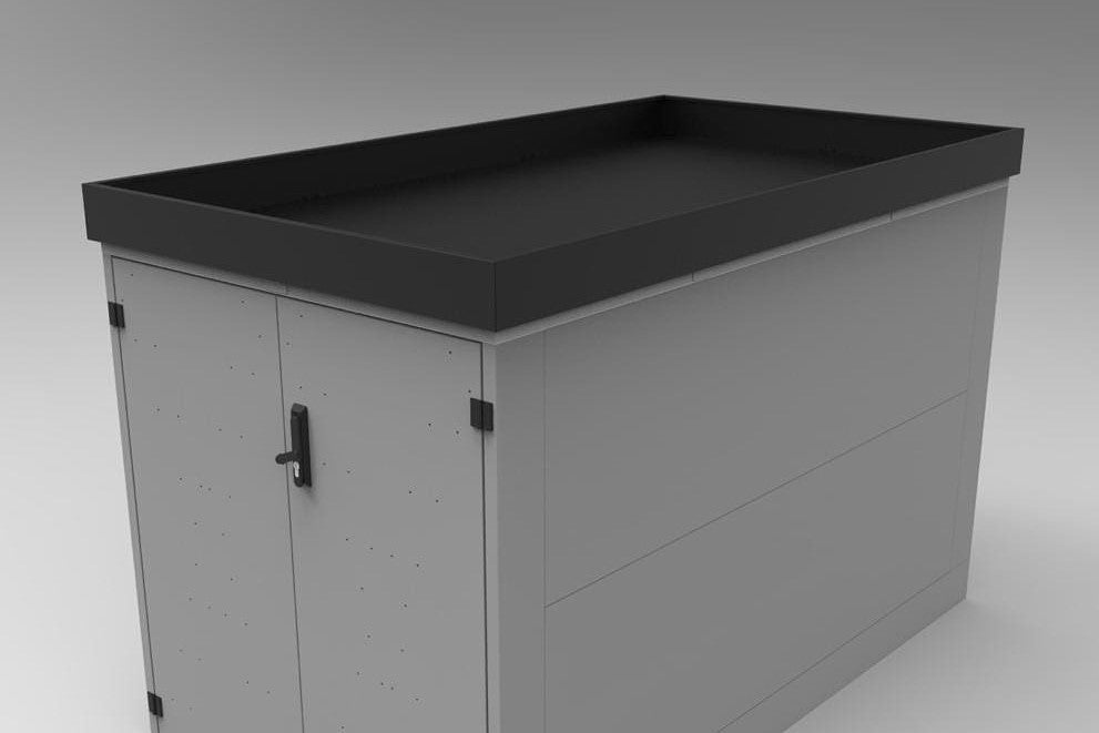 3er Fahrradgarage Statement mit Pflanzwanne aus Metall in anthrazit