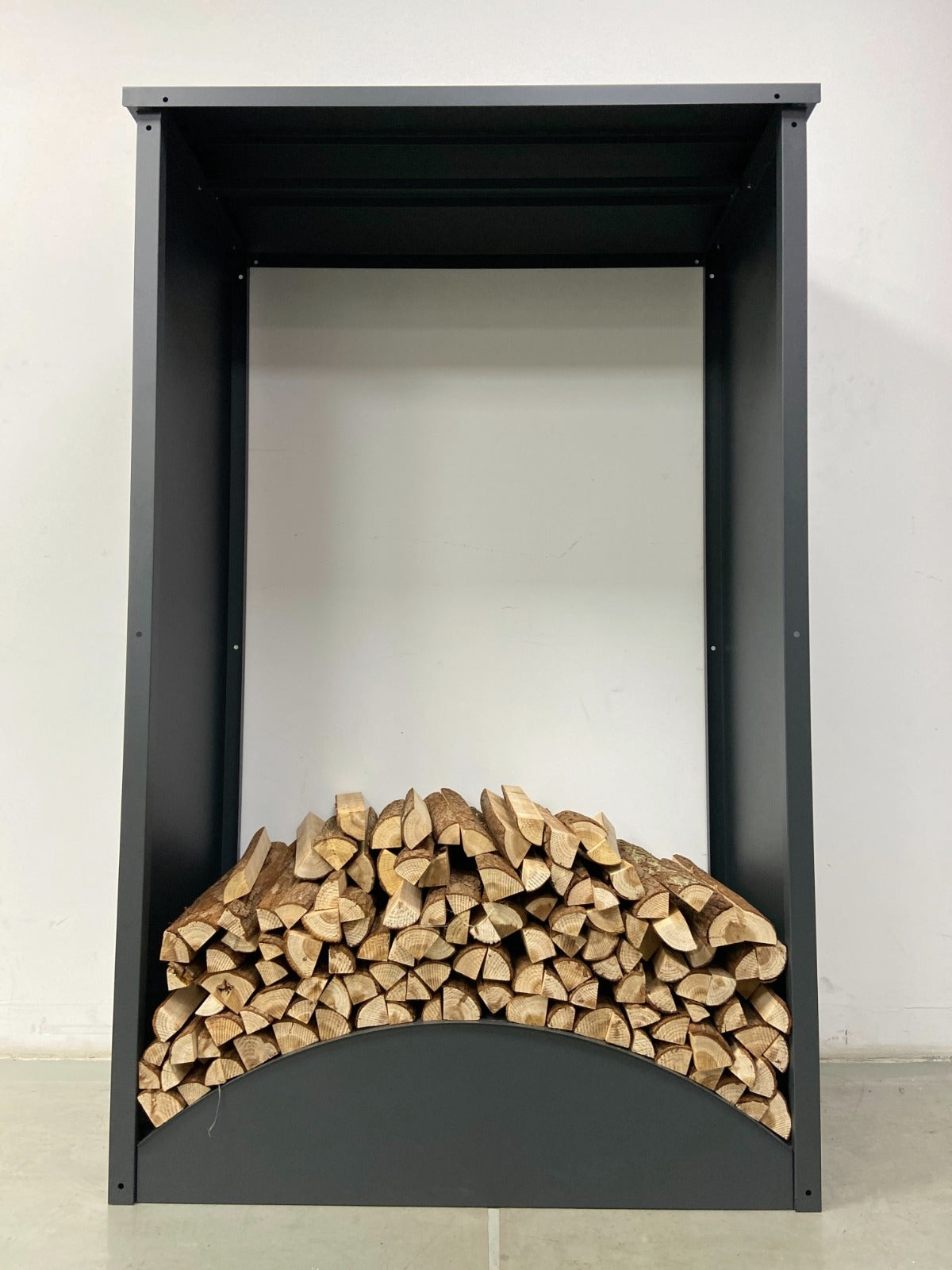 Holz Regal Metall anthrazit