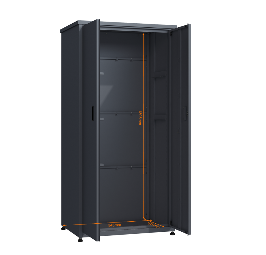 Geräteschrank - Maße: H 185,5 x B 90 x T 65 cm