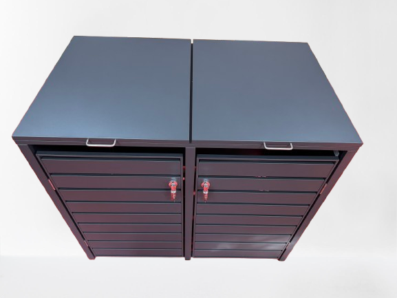 Mülltonnenbox für 2 Tonnen aus Metall