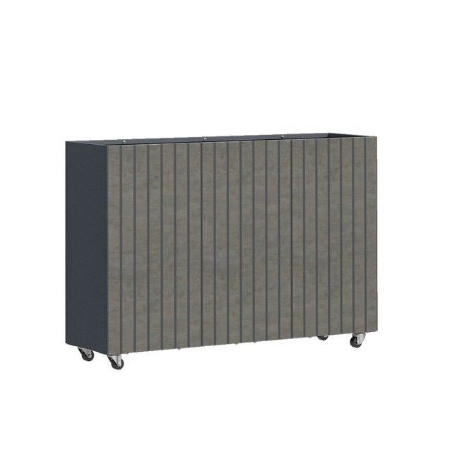 Raumteiler mit Rollen aus Metall grau