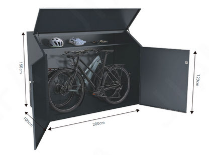 2er_Fahrradgarage_Family_Metall_anthrazit_mit seitlichen Türen