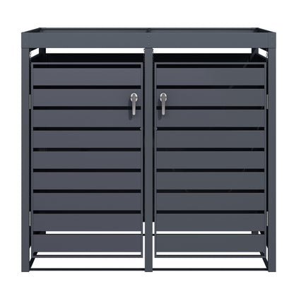 Mülltonnenboxen für 120l oder 240l als Set, anthrazit aus Metall, mit Pflanzwanne