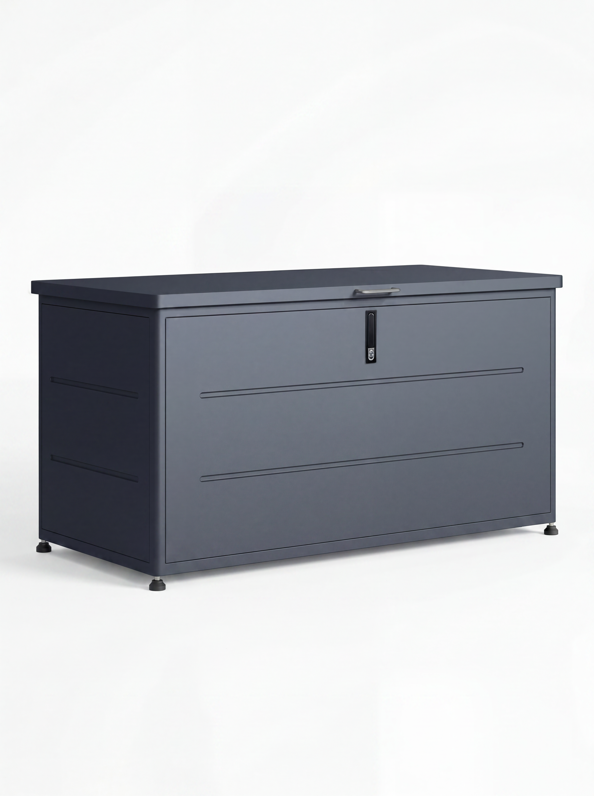 Kissenbox aus Metall Anthrazit wetterfest H74,5×B136×T66 cm – Metallwaren Deutschland
