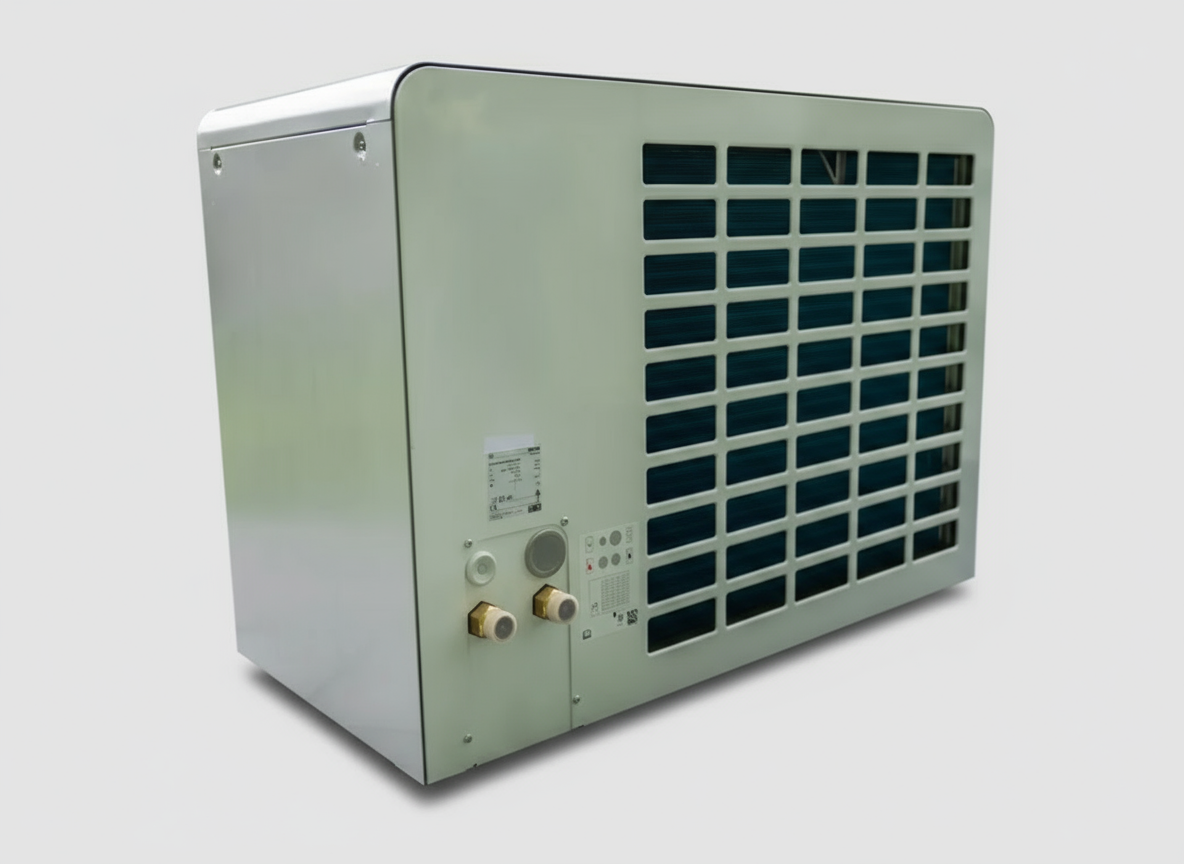 Zuleitungsanschluesse für Bosch Waermepumpe die von der Abdeckhaube abgedeckt werden