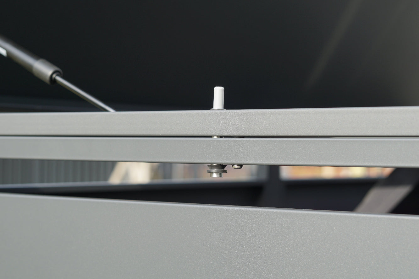 Mülltonnenbox Gasdruckdämpfer für sanftes Öffnen des Deckels und Softclose Dämpfer bei Mülltonnenboxen von Metallwaren Deutschland