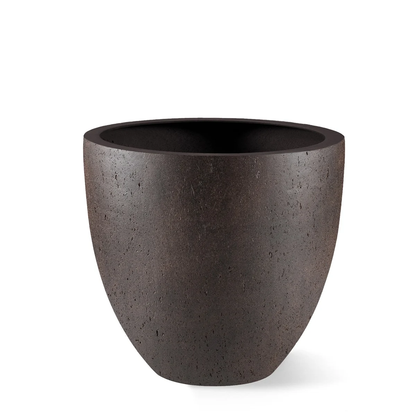 Luca Lifestyle Pflanzkübel Grigio Egg Pot in Rostoptik – runde Form, wetterfestes Fiberglas, modernes Industriedesign