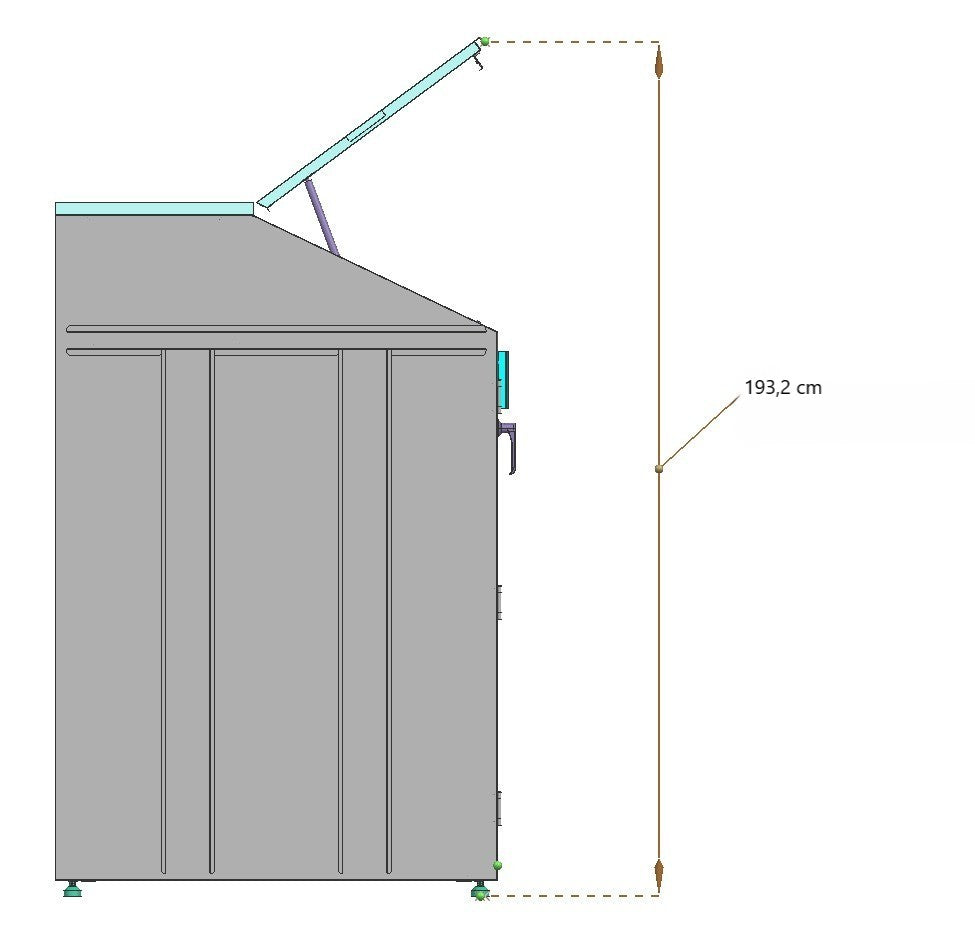 Fahrradgarage mit seitlicher Öffnung, Höhe 193,2 cm