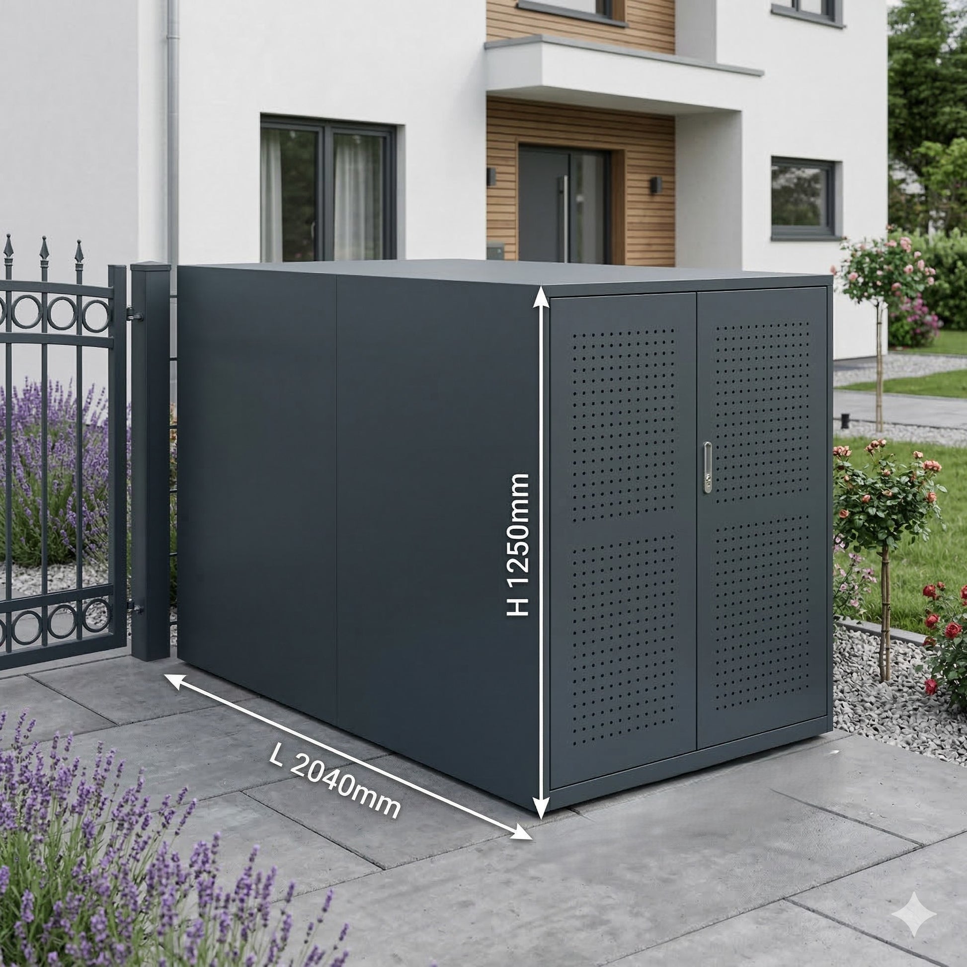 Fahrradgarage Wallstreet schmal für 2 Gravel Bikes