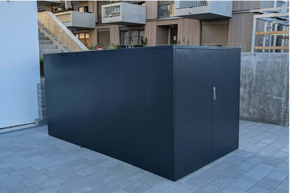 Fahrradgarage XL aus Metall, wetterfest und abschliessbar in anthrazit