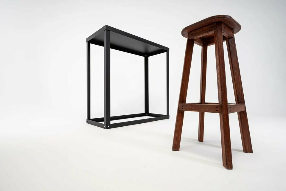 modernes Kaminholzregal Metall schwarz