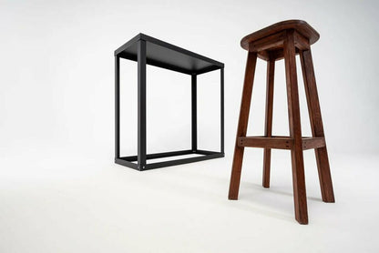 modernes Kaminholzregal Metall schwarz