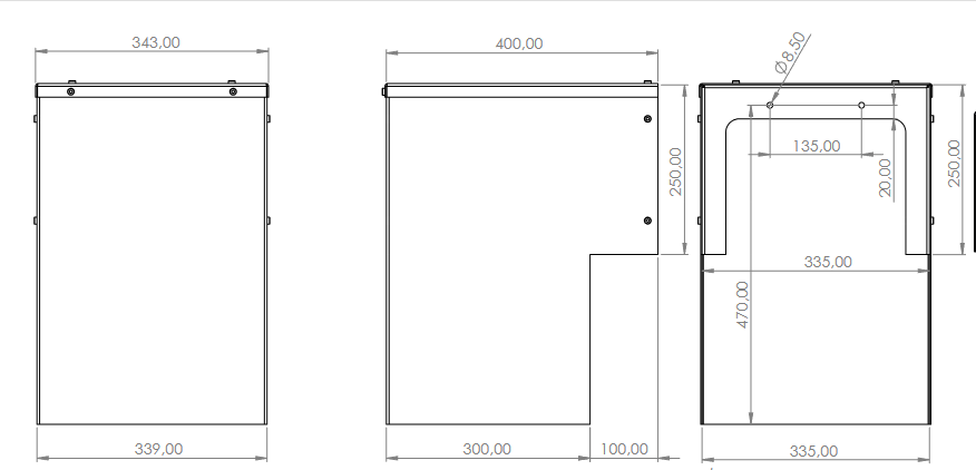 Abmaße Abdeckhaube Bodenanschluss kompatibel mit Bosch Luftwärmepumpe