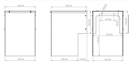 Abmaße Abdeckhaube Bodenanschluss kompatibel mit Bosch Luftwärmepumpe