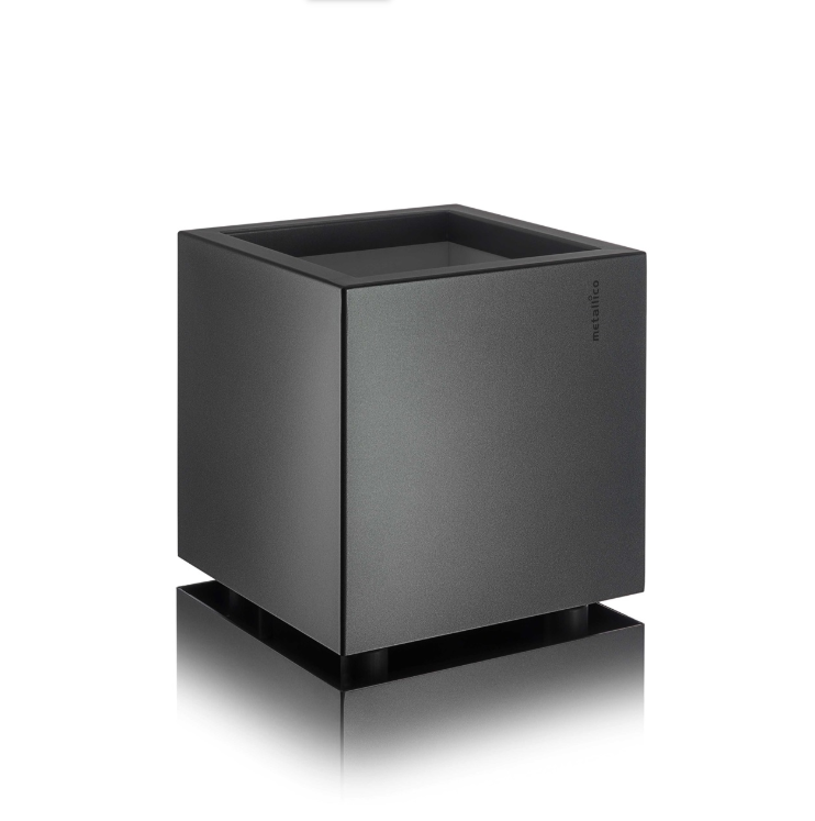 Pflanzkübel ''Metallico Enzo Cube'' Quadratisch Chromstahl