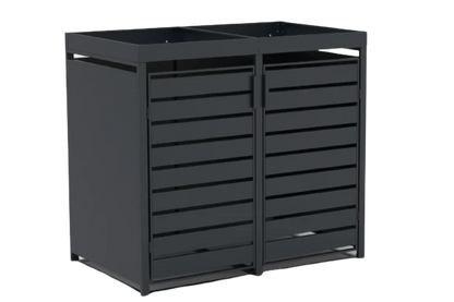 Mülltonnenboxen für 120l oder 240l als Set, anthrazit aus Metall, mit Pflanzwanne