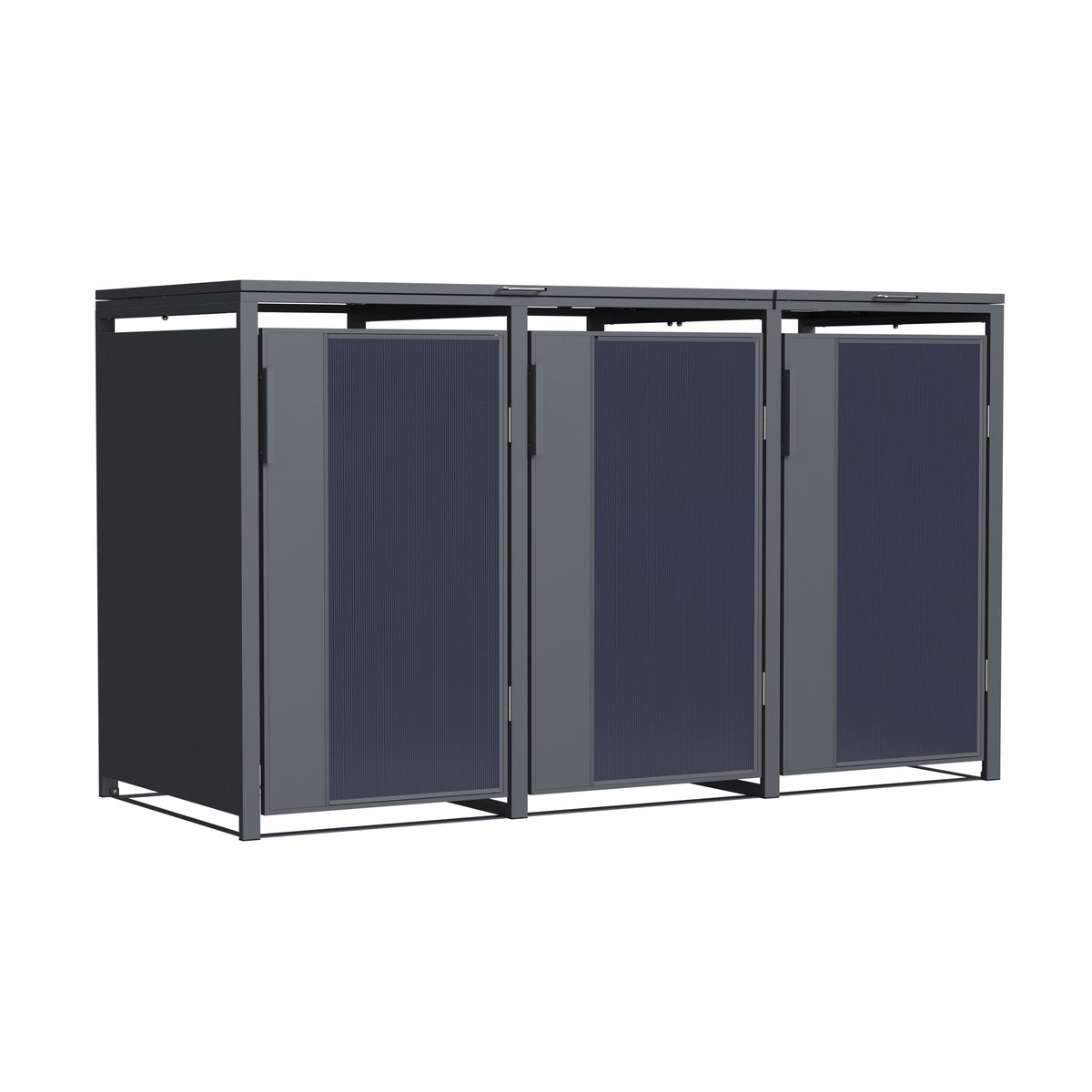 Muelltonnenbox_3er_mit_Acrylglas_Tueren_schraeg_seitlich