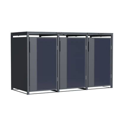 Muelltonnenbox_3er_mit_Acrylglas_Tueren_schraeg_seitlich