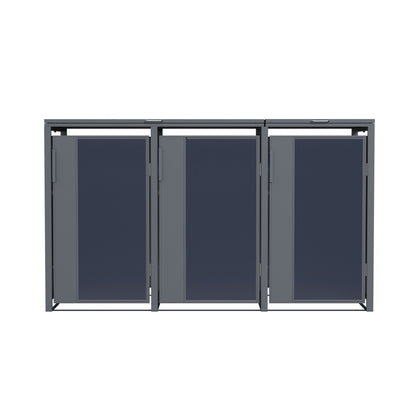Muelltonnenbox_3er_mit_Acrylglas_Tueren_vorne