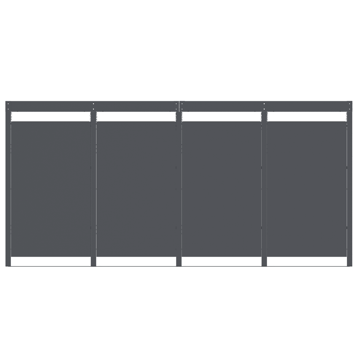 Muelltonnenbox_4er_mit_Pflanzwanne_aus_Metall_in_anthrazit_von_hinten