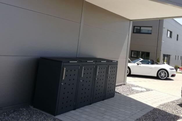 Cubus Box Mülltonnenbox Einzeln, in Metall mit Deckel, im Cubus Design ...