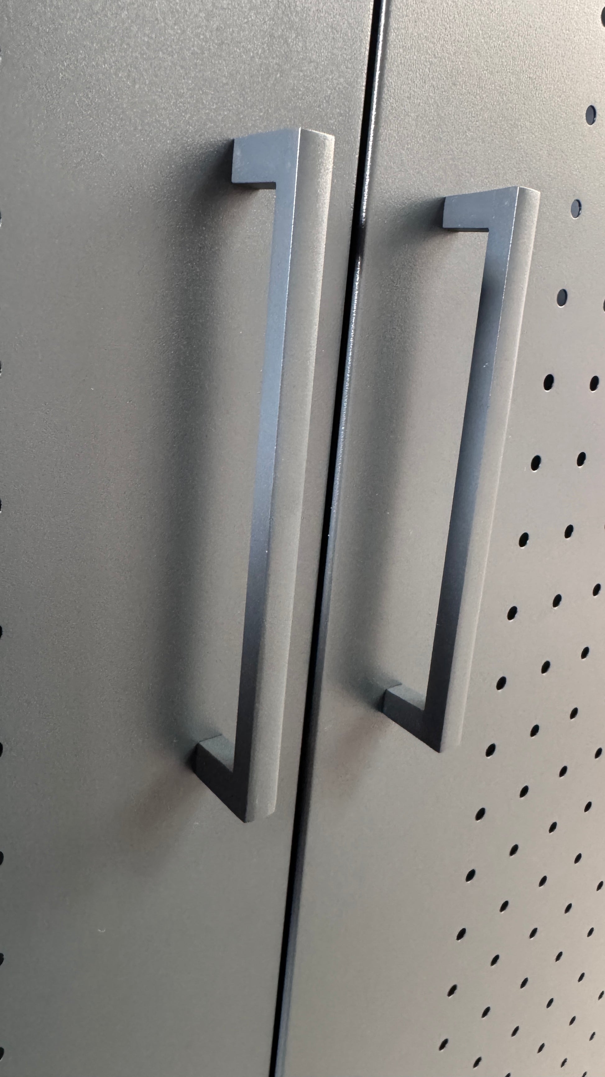 240l Mülltonnenbox Wallstreet aus Metall in RAL 7016 Anthrazit mit Deckel, modernem Design und integrierten Gasdruckdämpfern, Boden und einstellbaren Bodenfüßen