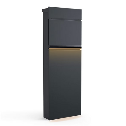 Standbriefkasten mit LED beleuchtetem Adressfeld