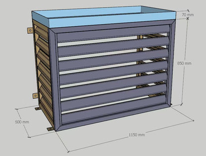 Wärmepumpen Abdeckung - Maße: H 85 x B 60 x T 115 cm