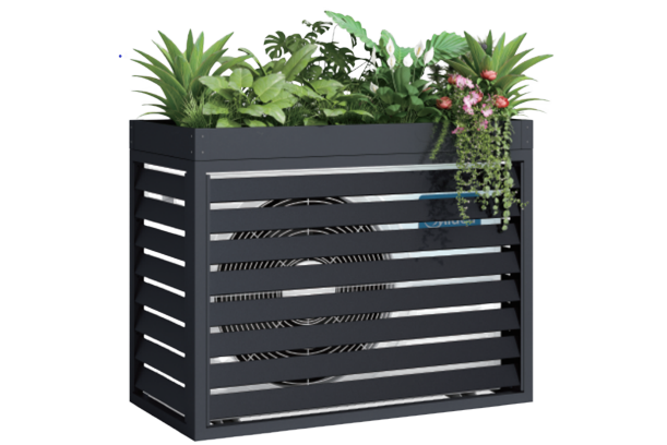 Wärmepumpen Abdeckung 90x75x130 cm - handgefertigte Metallverkleidung anthrazit