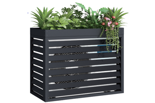 Wärmepumpen Abdeckung XL 90x75x130 cm - handgefertigte Metallverkleidung anthrazit