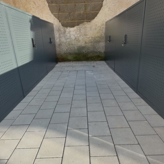 E-Bike Fahrradgarage mit Belüftung und sicherem Zylinderschloß