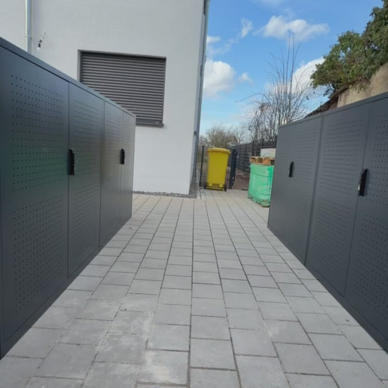 Video E-Bike Fahrradgarage als Reihenanlage